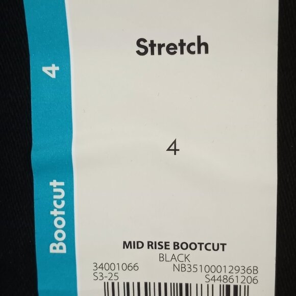 NWT No Boundaries Boot Cut Denim Jeans Womens 4 Mid Rise Solid Black Stretch - Picture 7 of 7